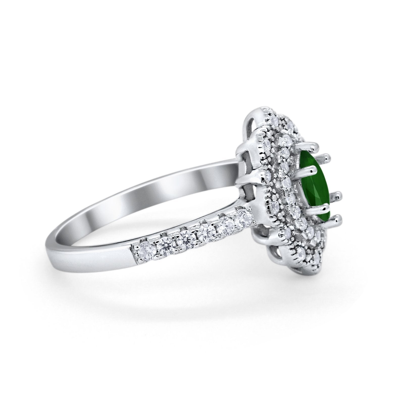 Art Deco Marquise Wedding Ring Simulated Cubic Zirconia 925 Sterling Silver