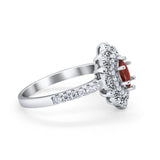 Art Deco Marquise Wedding Ring Simulated Cubic Zirconia 925 Sterling Silver