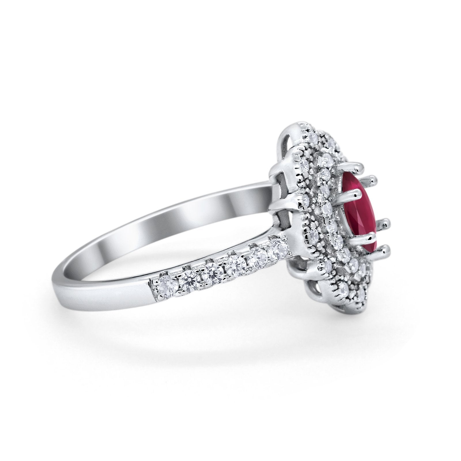 Art Deco Marquise Wedding Ring Simulated Cubic Zirconia 925 Sterling Silver