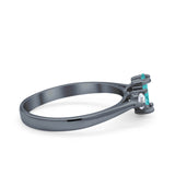 Three Stone Wedding Ring Simulated Cubic Zirconia 925 Sterling Silver