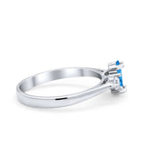 Three Stone Wedding Ring Simulated Cubic Zirconia 925 Sterling Silver