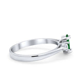 Three Stone Wedding Ring Simulated Cubic Zirconia 925 Sterling Silver