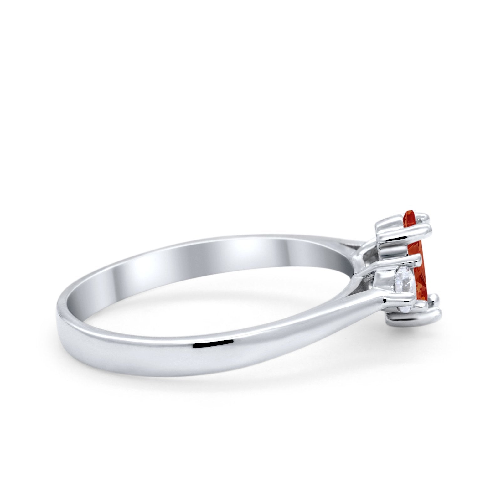 Three Stone Wedding Ring Simulated Cubic Zirconia 925 Sterling Silver