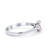 Three Stone Wedding Ring Simulated Cubic Zirconia 925 Sterling Silver