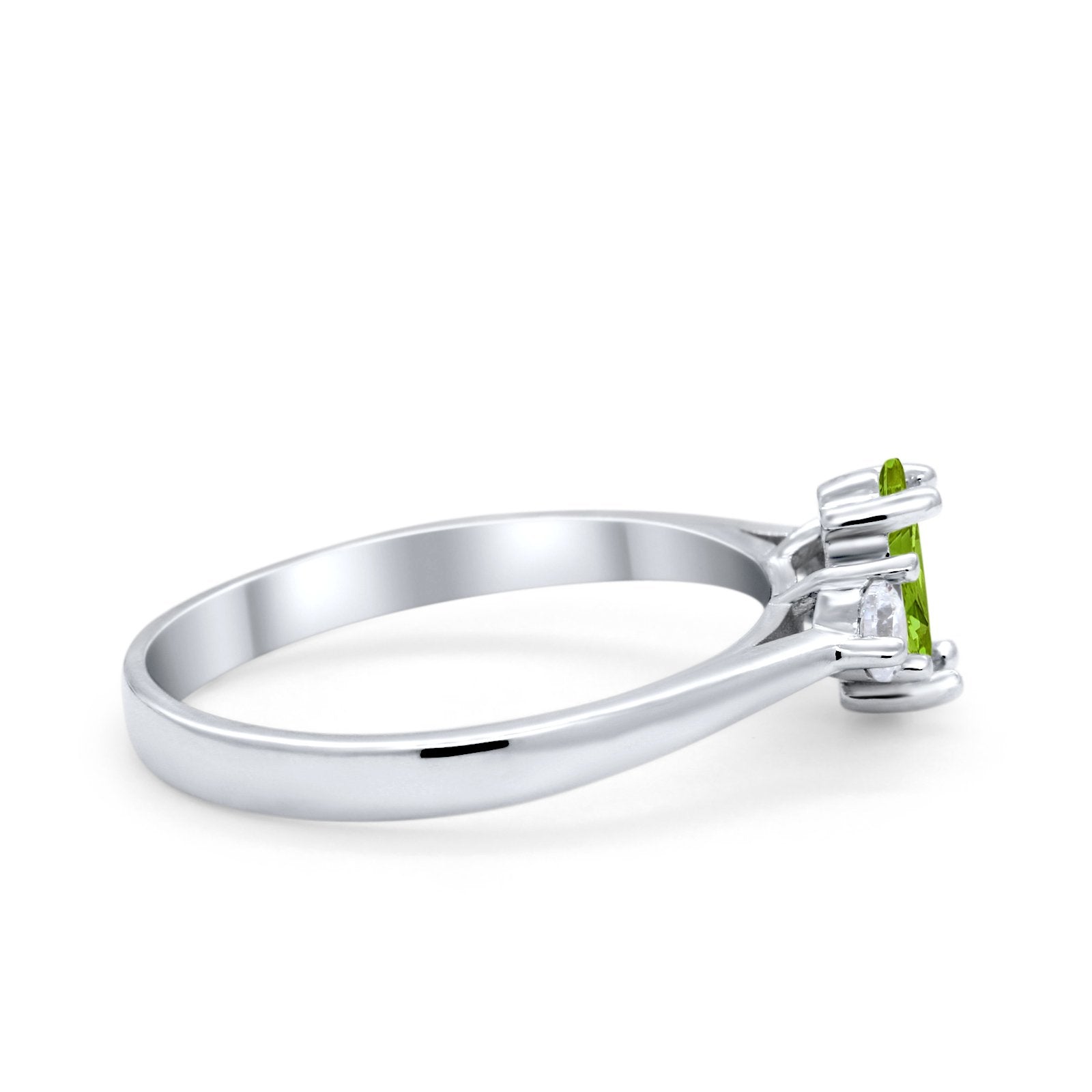 Three Stone Wedding Ring Simulated Cubic Zirconia 925 Sterling Silver