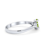 Three Stone Wedding Ring Simulated Cubic Zirconia 925 Sterling Silver