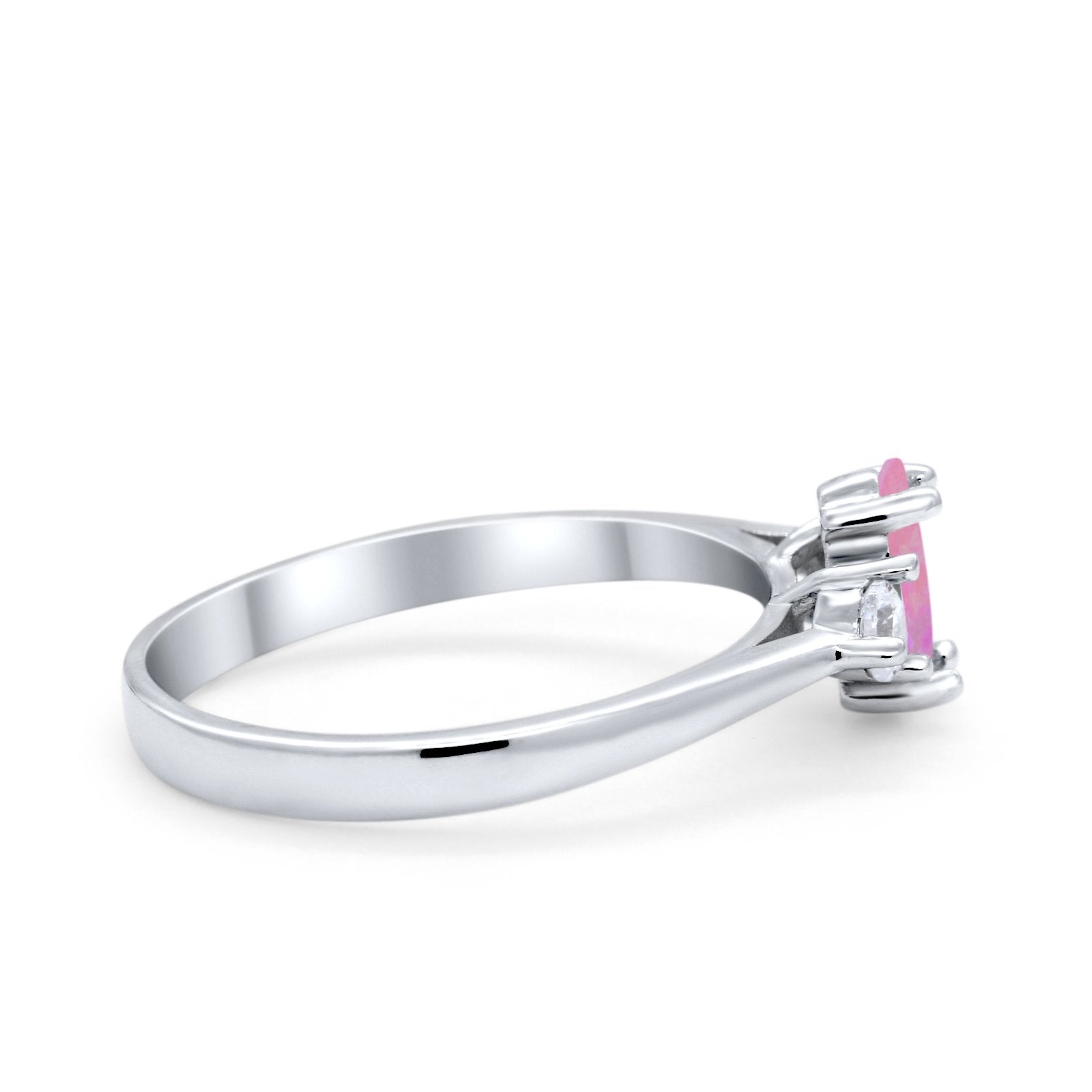 Three Stone Wedding Ring Simulated Cubic Zirconia 925 Sterling Silver