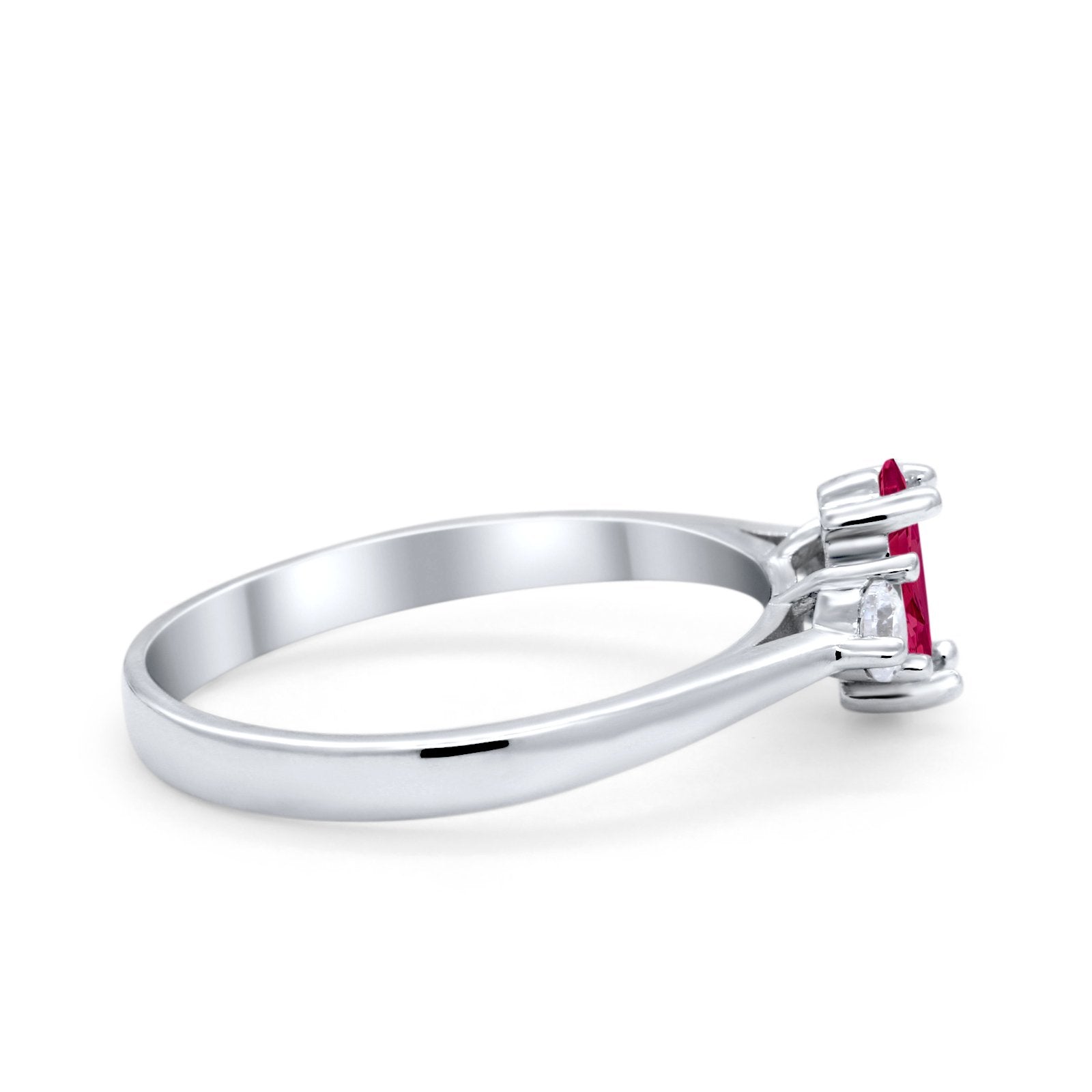 Three Stone Wedding Ring Simulated Cubic Zirconia 925 Sterling Silver