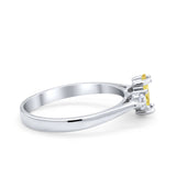 Three Stone Wedding Ring Simulated Cubic Zirconia 925 Sterling Silver