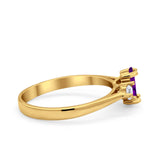 Three Stone Wedding Ring Simulated Cubic Zirconia 925 Sterling Silver