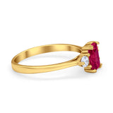 Emerald Cut Wedding Ring Round Simulated Cubic Zirconia 925 Sterling Silver