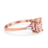 Art Deco Wedding Ring Marquise Simulated Cubic Zirconia 925 Sterling Silver