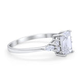 Art Deco Wedding Ring Marquise Simulated Cubic Zirconia 925 Sterling Silver