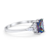 Art Deco Wedding Ring Marquise Simulated Cubic Zirconia 925 Sterling Silver