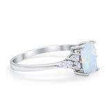 Art Deco Wedding Ring Marquise Simulated Cubic Zirconia 925 Sterling Silver