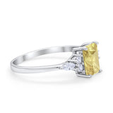 Art Deco Wedding Ring Marquise Simulated Cubic Zirconia 925 Sterling Silver