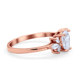 Teardrop Pear Wedding Ring Simulated Cubic Zirconia 925 Sterling Silver