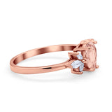 Teardrop Pear Wedding Ring Simulated Cubic Zirconia 925 Sterling Silver