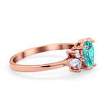 Teardrop Pear Wedding Ring Simulated Cubic Zirconia 925 Sterling Silver