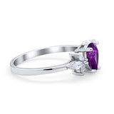 Teardrop Pear Wedding Ring Simulated Cubic Zirconia 925 Sterling Silver