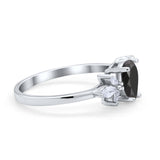 Teardrop Pear Wedding Ring Simulated Cubic Zirconia 925 Sterling Silver