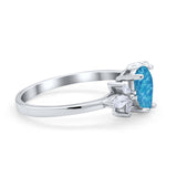 Teardrop Pear Wedding Ring Simulated Cubic Zirconia 925 Sterling Silver