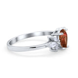 Teardrop Pear Wedding Ring Simulated Cubic Zirconia 925 Sterling Silver