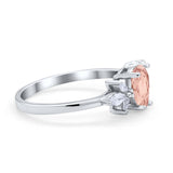 Teardrop Pear Wedding Ring Simulated Cubic Zirconia 925 Sterling Silver