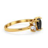 Teardrop Pear Wedding Ring Simulated Cubic Zirconia 925 Sterling Silver