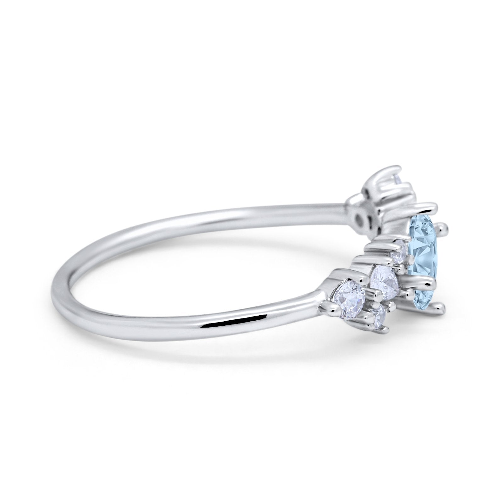 Art Deco Wedding Ring Oval Simulated Cubic Zirconia 925 Sterling Silver