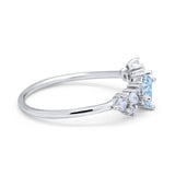 Art Deco Wedding Ring Oval Simulated Cubic Zirconia 925 Sterling Silver