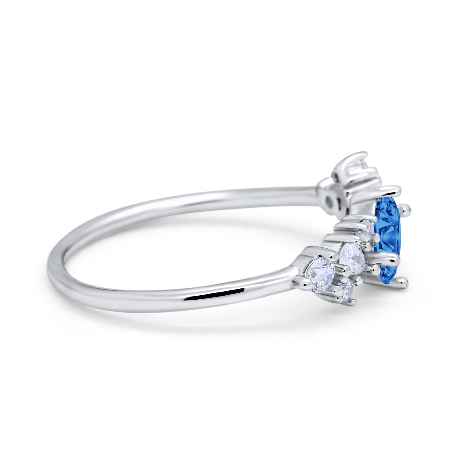 Art Deco Wedding Ring Oval Simulated Cubic Zirconia 925 Sterling Silver