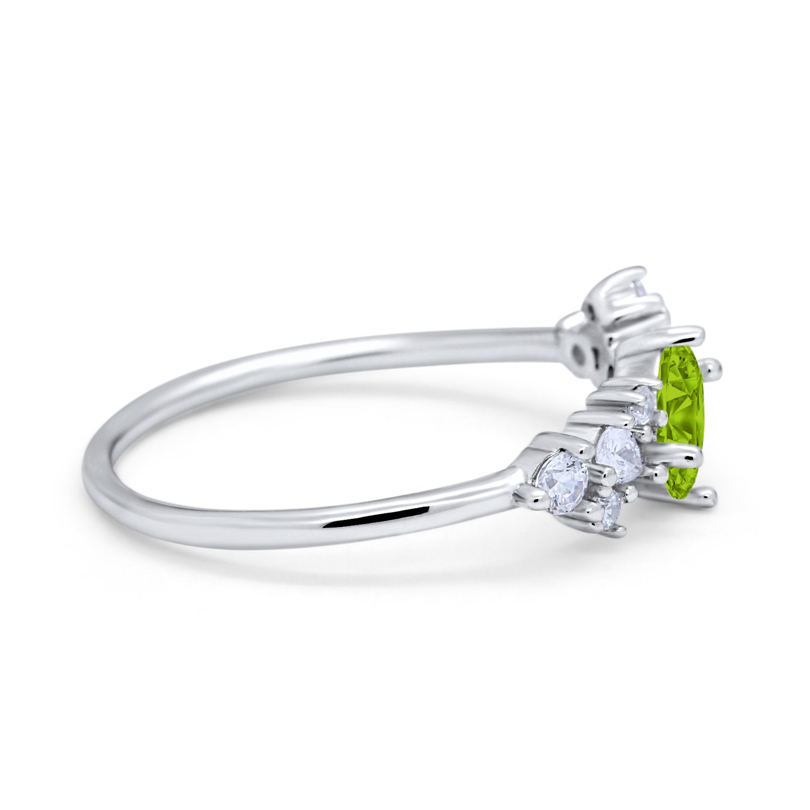 Art Deco Wedding Ring Oval Simulated Cubic Zirconia 925 Sterling Silver