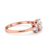 Art Deco Wedding Ring Marquise Simulated Cubic Zirconia 925 Sterling Silver