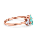 Art Deco Wedding Ring Marquise Simulated Cubic Zirconia 925 Sterling Silver