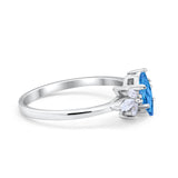 Art Deco Wedding Ring Marquise Simulated Cubic Zirconia 925 Sterling Silver