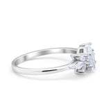 Art Deco Wedding Ring Marquise Simulated Cubic Zirconia 925 Sterling Silver