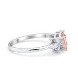 Art Deco Wedding Ring Marquise Simulated Cubic Zirconia 925 Sterling Silver