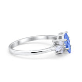 Art Deco Wedding Ring Marquise Simulated Cubic Zirconia 925 Sterling Silver