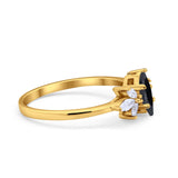 Art Deco Wedding Ring Marquise Simulated Cubic Zirconia 925 Sterling Silver