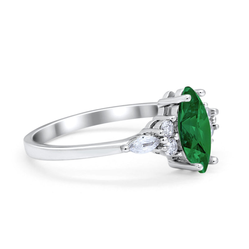 Vintage Style Wedding Ring Round Simulated Cubic Zirconia 925 Sterling Silver