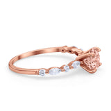 Art Deco Solitaire Wedding Ring Simulated Cubic Zirconia 925 Sterling Silver