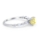 Art Deco Solitaire Wedding Ring Simulated Cubic Zirconia 925 Sterling Silver