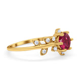 Art Deco Dainty Wedding Ring Round Simulated Cubic Zirconia 925 Sterling Silver