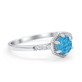 Wedding Ring Accent Vintage Round Simulated Cubic Zirconia 925 Sterling Silver