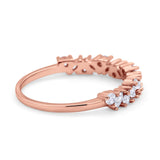 Wedding Band Eternity Ring Marquise Round Simulated Cubic Zirconia 925 Sterling Silver