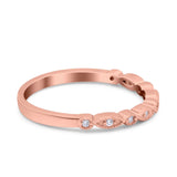 Half Eternity Wedding Band Ring Marquise Round Simulated Cubic Zirconia 925 Sterling Silver