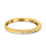 Half Eternity Wedding Band Ring Marquise Round Simulated Cubic Zirconia 925 Sterling Silver