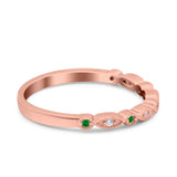 Half Eternity Wedding Band Ring Marquise Round Simulated Cubic Zirconia 925 Sterling Silver