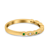 Half Eternity Wedding Band Ring Marquise Round Simulated Cubic Zirconia 925 Sterling Silver